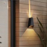 Dekoratif Çift Yönlü LED Duvar Apliği - Siyah, IP54 Su Geçirmez, 3000K Gün Işığı, Cata I�