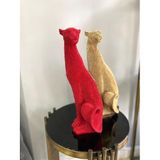 Dekoratif Çita Leopar Biblo büst Heykel Kırmızı