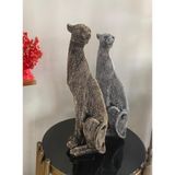 Dekoratif Çita Leopar Biblo büst Heykel Siyah Gold E skitme