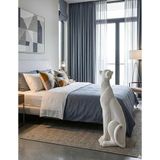Dekoratif Çita Leopar Krem Rengi Biblo büst Heykel 70 Cm