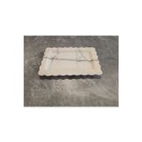 Dekoratif Dalgalı Mermer Sunum Tepsisi - 27x18 cm Doğal Taş Çok Amaçlı Tabak