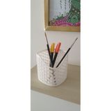 Dekoratif Desenli 3D Kalemlik | 10 x 10 cm | 3D Baskı PLA Malzeme - Beyaz