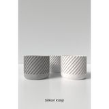Dekoratif Desenli Büyük Beton Saksı Silikon Kalıp K9 - Büyük Beton Saksı Kalıbı - 1 Adet