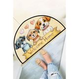 Dekoratif Dijital Baskılı Sevimli Köpek Desenli Kapı Önü Paspası