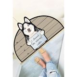 Dekoratif Dijital Baskılı Sibirya Kurdu Köpeği Desenli Kapı Önü Paspası