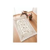 Dekoratif Dijital Baskılı Siyah Kaymaz Taban Seccade Namazlık 75X120 - 75 x 120 cm - Bej