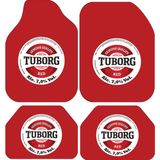 Dekoratif Dijital Baskılı Tuborg Desen Her Araca Uyumlu Yıkanabilir Oto Paspas Takımı - Çok Renkli