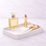 Dekoratif Dikdörtgen Tepsi 22x15 cm – Banyo Organizer, Sabunluk ve Kozmetik Düzenleyici, Tezgah Üstü Mini Organizer (Beyaz)