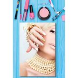 Dekoratif Dikey Kanvas Tablo Tekli Kuaför Güzellik Salonu Makyaj Nail Art Manikür Kadın Portre 1013