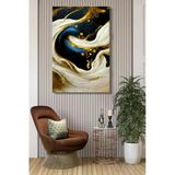 Dekoratif Dikey Kanvas Tablo Tekli Salon Mutfak Yatak Odası Ofis Gold Efekt Soyut Desen 1414