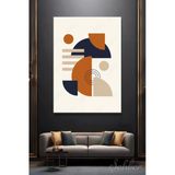 Dekoratif Dikey Kanvas Tablo Tekli Salon Mutfak Yatak Odası Ofis Minimalist Geometrik Desen 1276