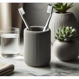 Dekoratif diş fıçalığı Modern Ribbed Toothbrush & Toothpaste Holder
