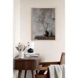 Dekoratif Duvar Tablosu Wabi-Sabi Akışkan Seri 50x70 cm Masif Ahşap Çerçeveli Soyut Kontrast Desenli - Ev Aksesuarı