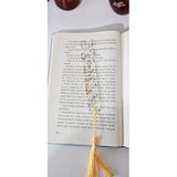 Dekoratif El Yapımı Kitap Ayracı, Altın Sarısı Püsküllü, Renkli Boncuklu, Kitapseverler İçin