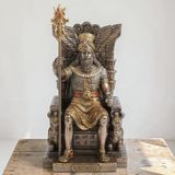 Dekoratif Enlil Figürü Veronese Biblo – Mitolojik Tema Şık Salon Dekoru Poliresin Dekoratif Obje 13x12,5x25 cm