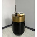 Dekoratif Eskitme Darbuka 70 cm Parlak Siyah Sehpa