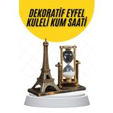 Dekoratif Eyfel Kulesi ve Kum Saati Vintage Tarzı Masa Süsü Biblo