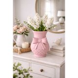 Dekoratif Fiyonklu Pembe Saksı / Vazo – Modern Şık Ev Dekoru Çiçeklik TYC39A513253A205CB0061D00