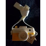 Dekoratif Fotoğraf Makinesi, Bebek Çocuk Boyun Asılı Fotoğraflı Sahne Kamera Oyuncak, Halatlı Sevimli Ahşap Kamera Oyuncaklar Çocuk Odası için(Güneş Sarısı)