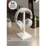 Dekoratif Gamer Kulaklık Standı - Kulaklık Tutucu - Beyaz - 24 Cm