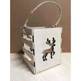 Dekoratif Geyik Ahşap Mumluk Yb-118 (14X11X11)