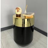 Dekoratif Gold Darbuka 60 cm Parlak Siyah Sehpa
