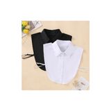 Dekoratif Gömlek Uzatma Siyah Beyaz Set Ikili - Siyah - Beyaz - 2XL - 3XL
