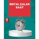 Dekoratif Gümüş Işıklı Alarmlı Masa Saati Sessiz Mekanizma FRTKGT25DYMUCZZZKURMALISAATGÜMÜŞ-3
