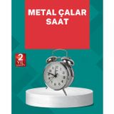 Dekoratif Gümüş Işıklı Alarmlı Masa Saati Sessiz Mekanizma