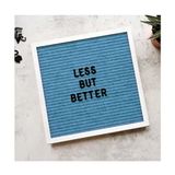 Dekoratif Harf Panosu, Beyaz Ahşap Çerçece Mavi Keçe Letter Board, (Siyah Harf) Bebek Anı Panosu - Beyaz - Mavi - 20 x 25 - Ayaklı Pano