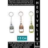 Dekoratif Hediyelik Çok İşlevli Şık İstanbul Motifli Dayanıklı Metal Şişe Açacağı Anahtarlık 2 İn 1