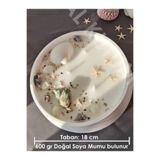 Dekoratif, Hediyelik, Gerçek Deniz Kabuklu, Deniz Yıldızlı, Büyük Yuvarlak Kasede Doğal Soya Mumu