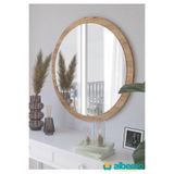 Dekoratif Hol Aralık Salon Ofis Banyo Wc Duvar Aynası Ahşap 42 x 36