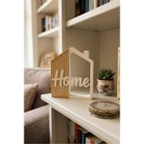 Dekoratif Home Yazılı Ev Biblosu - TV Ünitesi, Kitaplık ve Konsol Objesi 17,5 cm Bej 17 x 17
