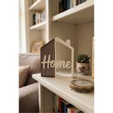 Dekoratif Home Yazılı Ev Biblosu - TV Ünitesi, Kitaplık ve Konsol Objesi 17,5 cm Kahverengi 17 x 17