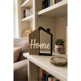 Dekoratif Home Yazılı Ev Biblosu - TV Ünitesi, Kitaplık ve Konsol Objesi 17,5 cm Krem 17 x 17