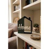 Dekoratif Home Yazılı Ev Biblosu - TV Ünitesi, Kitaplık ve Konsol Objesi 17,5 cm Siyah 17 x 17