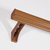 Dekoratif Iki Kanallı Alüminyum Perde Ray Takımı (43MM) Plastik Başlık ve Ayaklı Ikili Korniş - Meşe - 140 cm