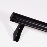 Dekoratif Iki Kanallı Alüminyum Perde Ray Takımı (43MM) Plastik Başlık ve Ayaklı Ikili Korniş - Siyah - 190 cm