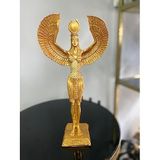 Dekoratif İsis Biblo Mısır Tanrıçası Melek şamdan modeli biblo GOLD RENKLİ