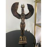 Dekoratif İsis Biblo Mısır Tanrıçası Melek şamdan modeli biblo SİYAH (GOLD DETAYLI)