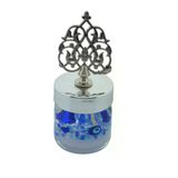 Dekoratif Jel Mum Nazar Boncuk Temalı Cam Kavanoz Metal Kubbeli (4Cmx11cm)