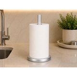 Dekoratif Kağıt Havluluk – Dikey Banyo ve Mutfak Kağıt Havlu Tutucu, Modern Organizer (Gümüş)