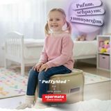 Dekoratif Kare Puf Orta Sehpa Ayak Uzatma Puf 40x40x42 Cm Puffymod (Bej)