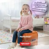 Dekoratif Kare Puf Orta Sehpa Ayak Uzatma Puf 40x40x42 Cm Puffymod (Turuncu)