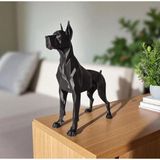 dekoratif köpek figür biblo- Guarding Low Poly Great Dane Sculpture