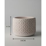 Dekoratif Küçük Beton Saksı – Ayaklı / Ayaksız – Sukulent & Mini Kaktüs Saksısı – Renk ve Desen Seçenekli - Ayaklı Karo Çizgi - Yeşil
