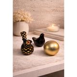Dekoratif Kuş Biblo Seti 3’lü – Modern Siyah & Gold Salon Konsol Masa Üstü Ev Dekorasyonu