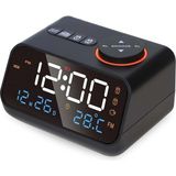 Dekoratif LED Dijital Saat Fm Radyo 2 Alarm Sıcaklık ve Nem Göstergeli Şarjlı Pilli Saat - Çok Renkli