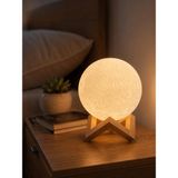 Dekoratif LED Masa Lambası Ahşap Standlı 3D